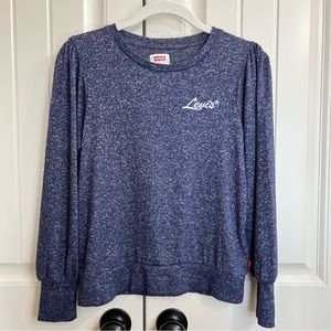 Levi's Girls Balloon Sleeve Sweater in Blue, Size L